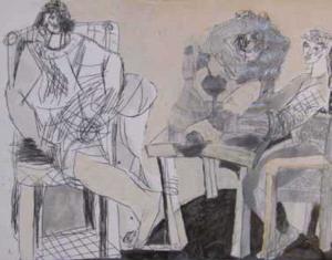Cafehausszene by Michael Lembke